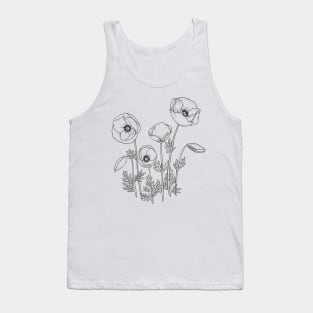 Poppies Line Art Tank Top